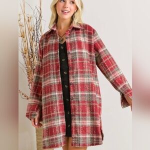 ADORA Red Plaid Women's Sweater